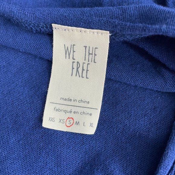 FREE PEOPLE WE THE FREE BLUE PEACHY TEE DISTRESSED TANK TOP SMALL - Picture 10 of 12